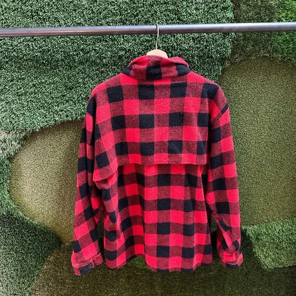 Vintage 1980s Codet Red Buffalo  Plaid Shacket Size XL - Picture 2 of 4